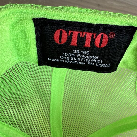 Reef Surf Sandals Otto Snapback Trucker Hat Cap Adjustable Foam Front Neon Green - Picture 7 of 9